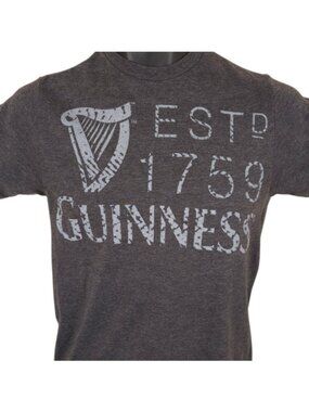 Guinness Beer T Shirt Mens Size Small Gray Stout Breweriana